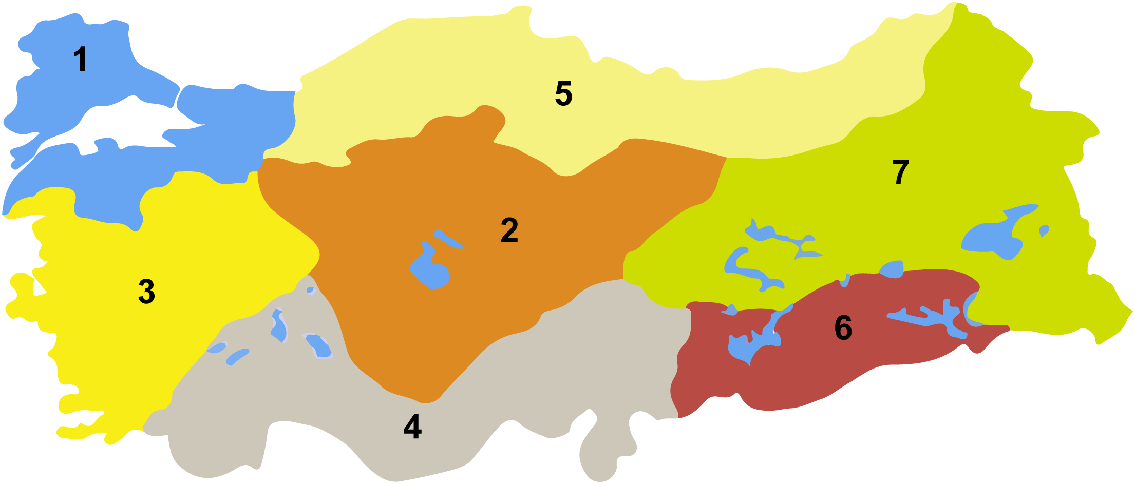 Geographische Gebiete der Türkei Geographische Gebiete in der Türkei
